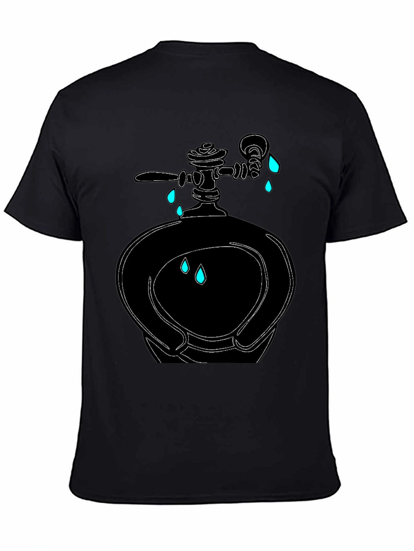 Leaky Urinal Graphic Tee - Mens Black T-Shirt