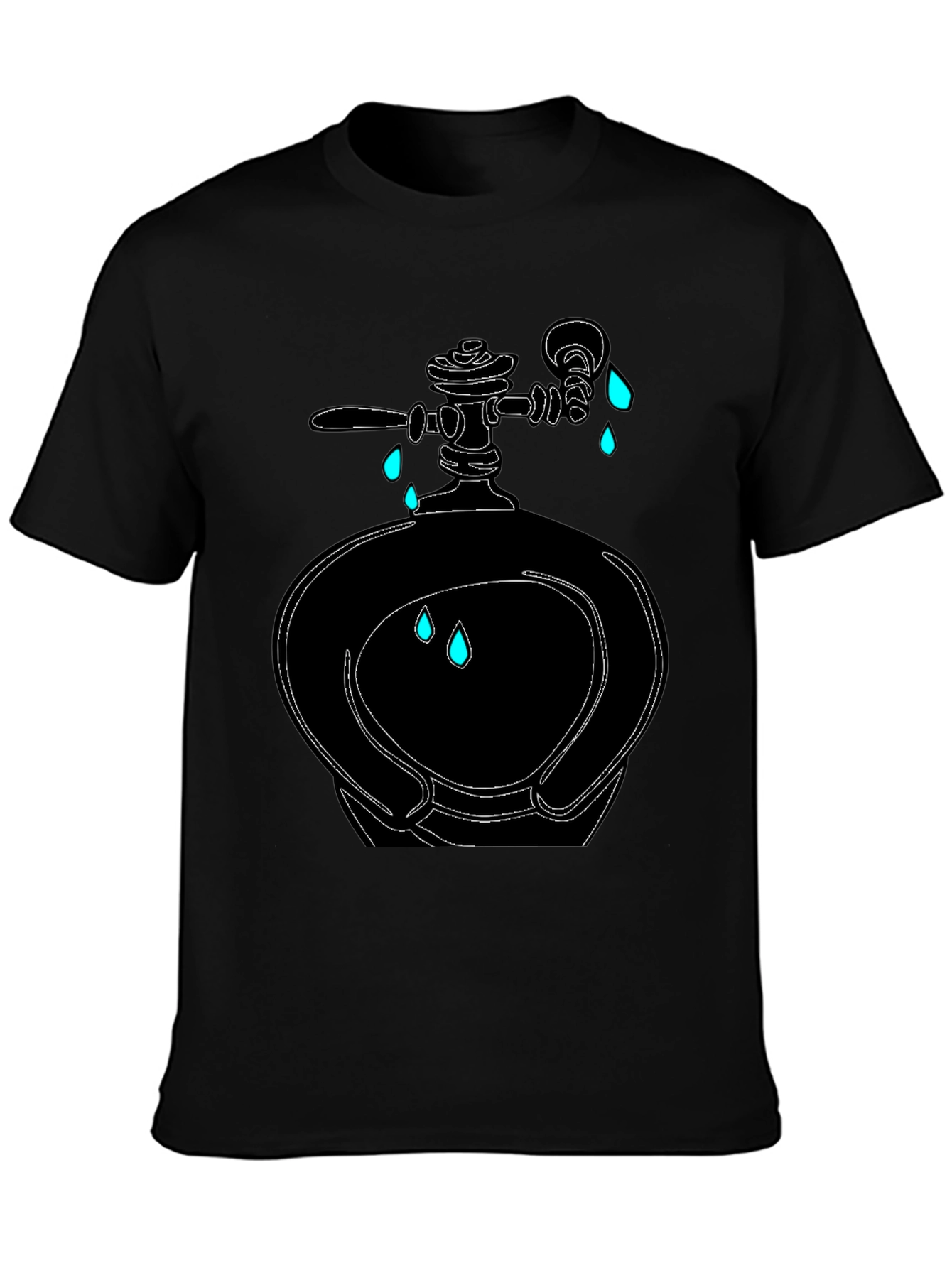 Leaky Urinal Graphic Tee - Mens Black T-Shirt