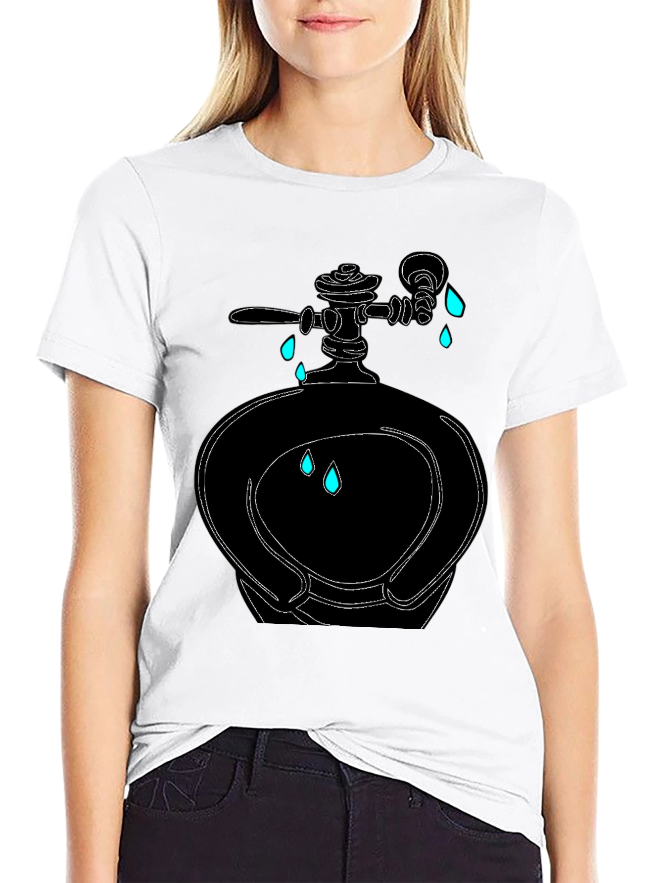 Leaky Urinal Graphic Tee - Mens Black T-Shirt