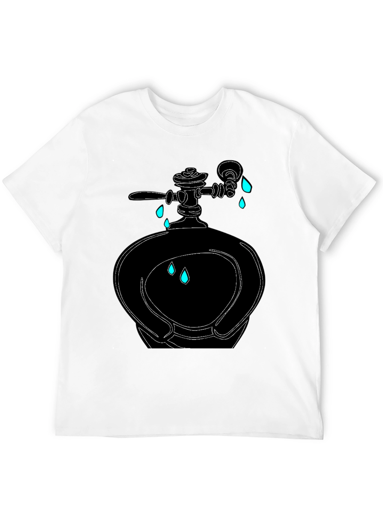 Leaky Urinal Graphic Tee - Mens Black T-Shirt
