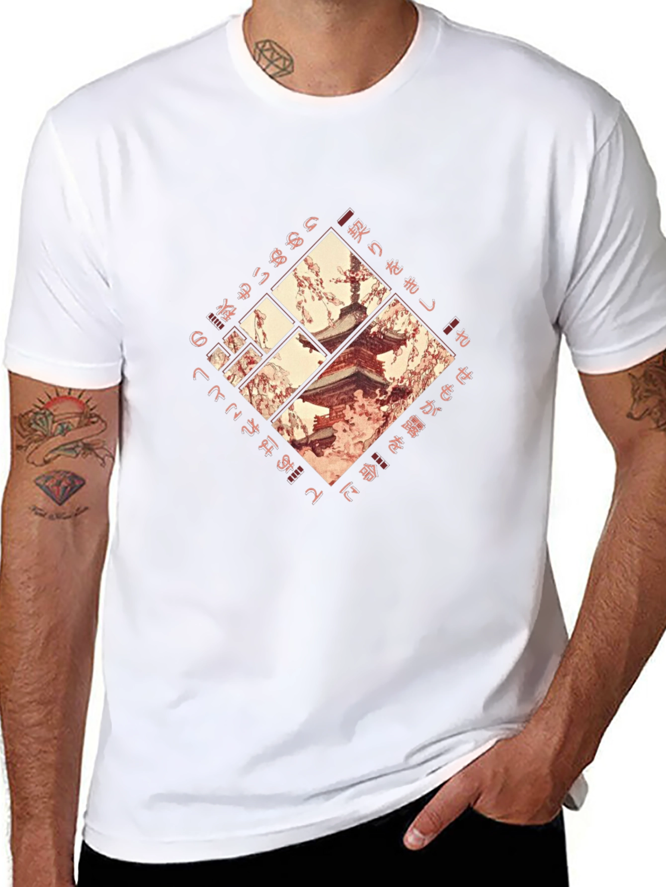 Japanese Pagoda T-Shirt - Black Graphic Tee