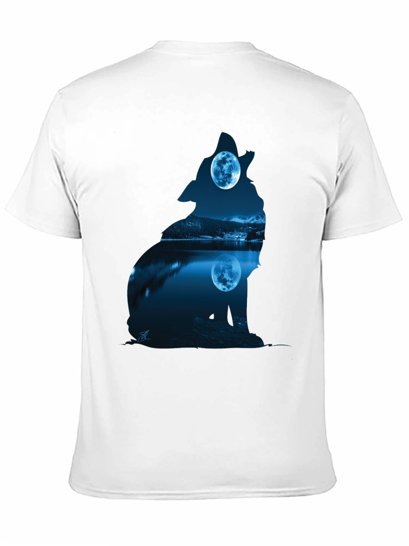Wolf Moon Silhouette Graphic Tee - Black