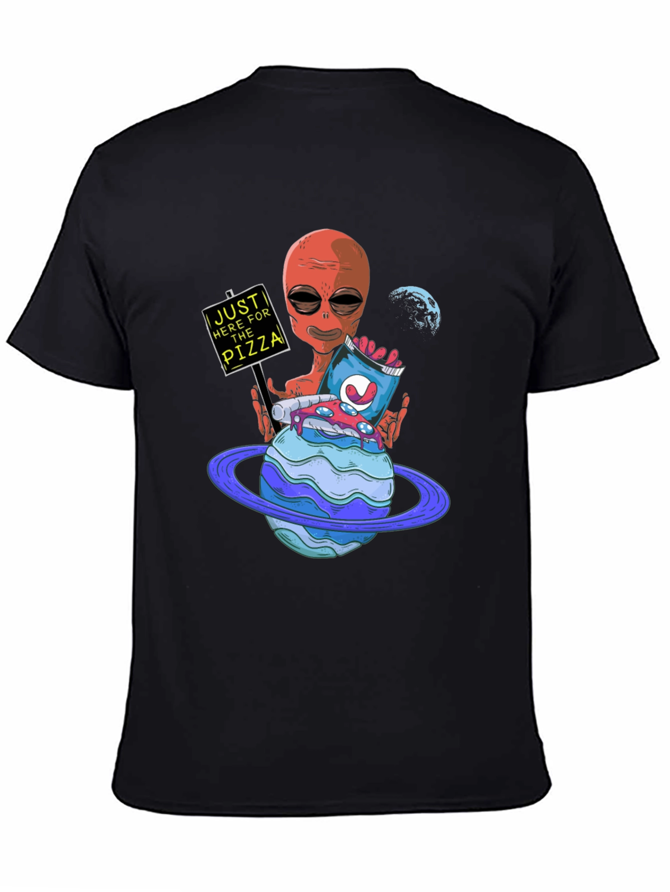 Alien Pizza Lover Graphic Tee