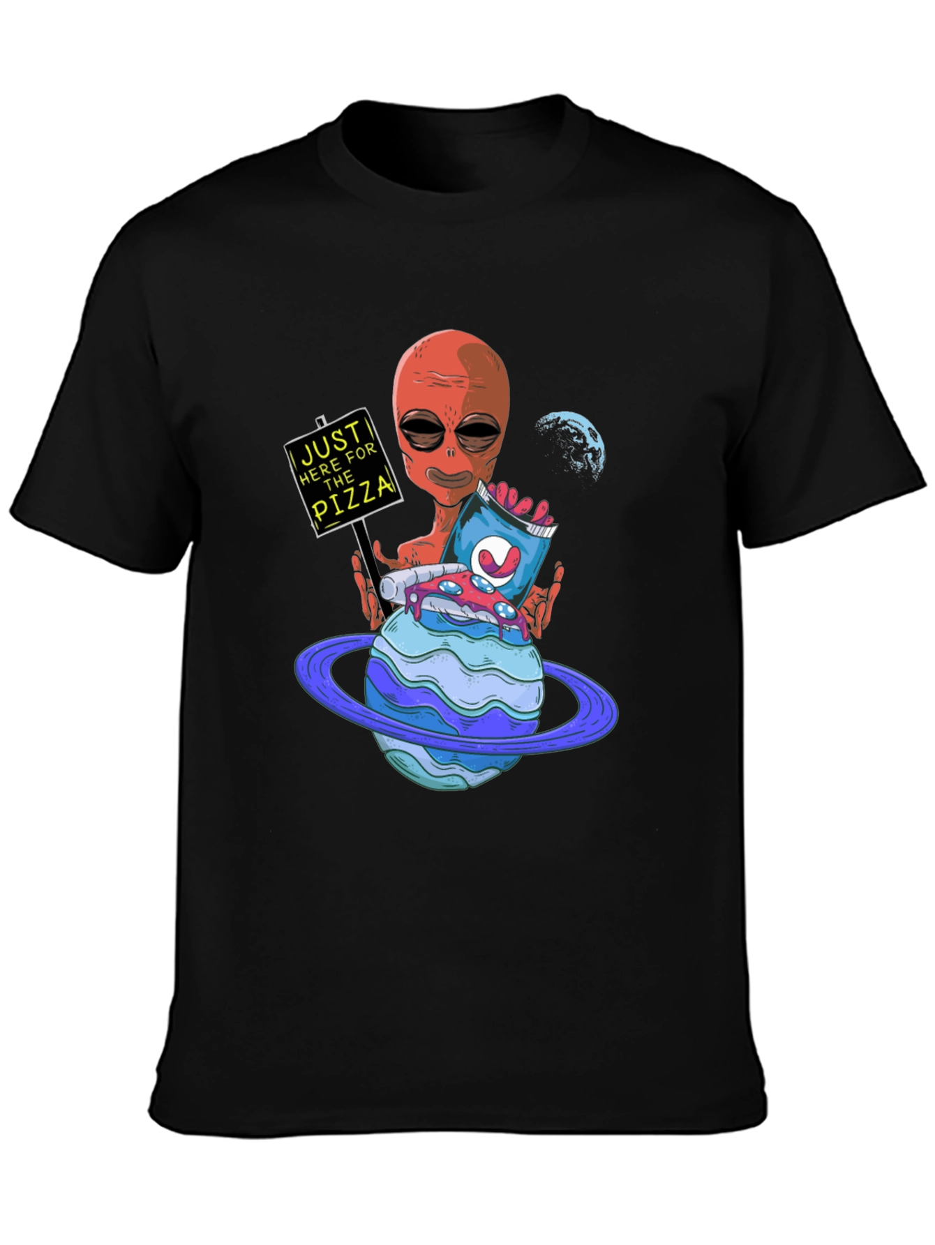 Alien Pizza Lover Graphic Tee