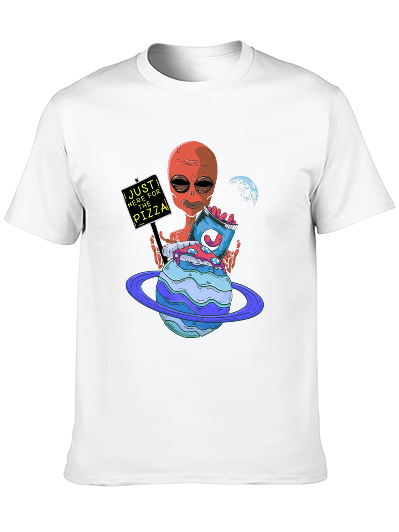 Alien Pizza Lover Graphic Tee