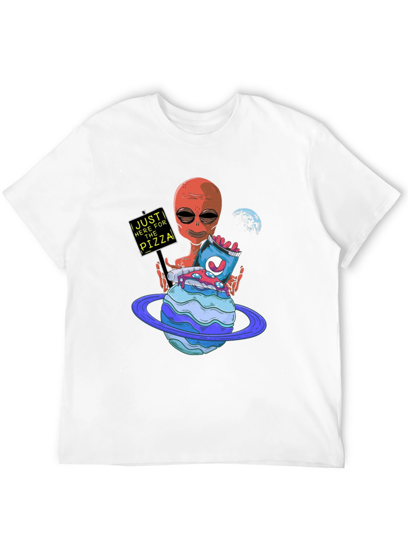 Alien Pizza Lover Graphic Tee