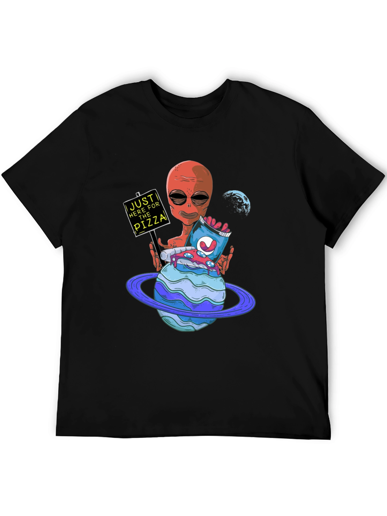 Alien Pizza Lover Graphic Tee