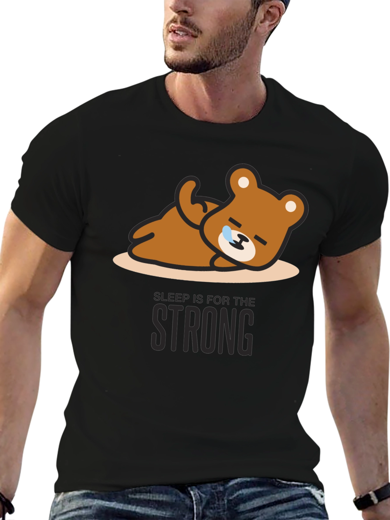Sleepy Bear Graphic Tee - Relaxed Fit Soft Cotton