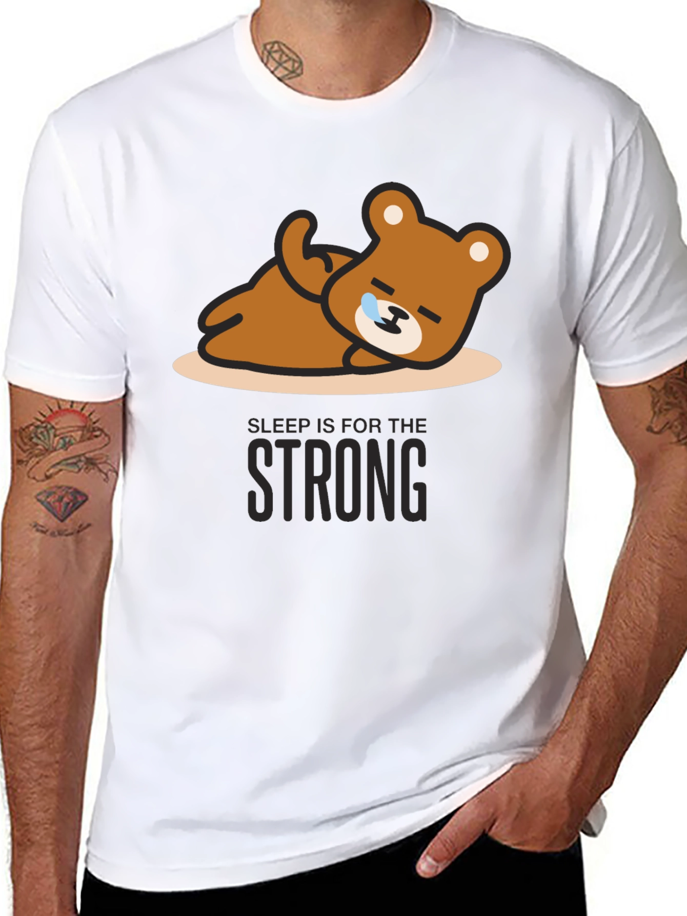 Sleepy Bear Graphic Tee - Relaxed Fit Soft Cotton