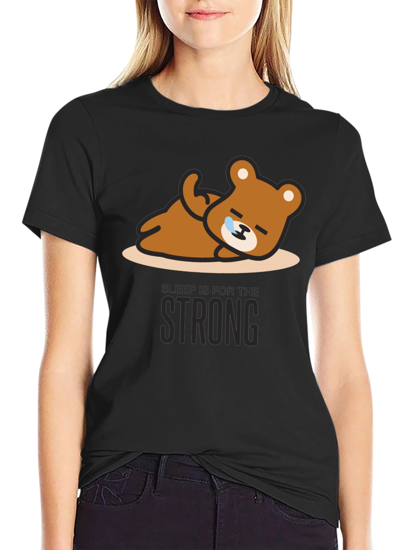 Sleepy Bear Graphic Tee - Relaxed Fit Soft Cotton