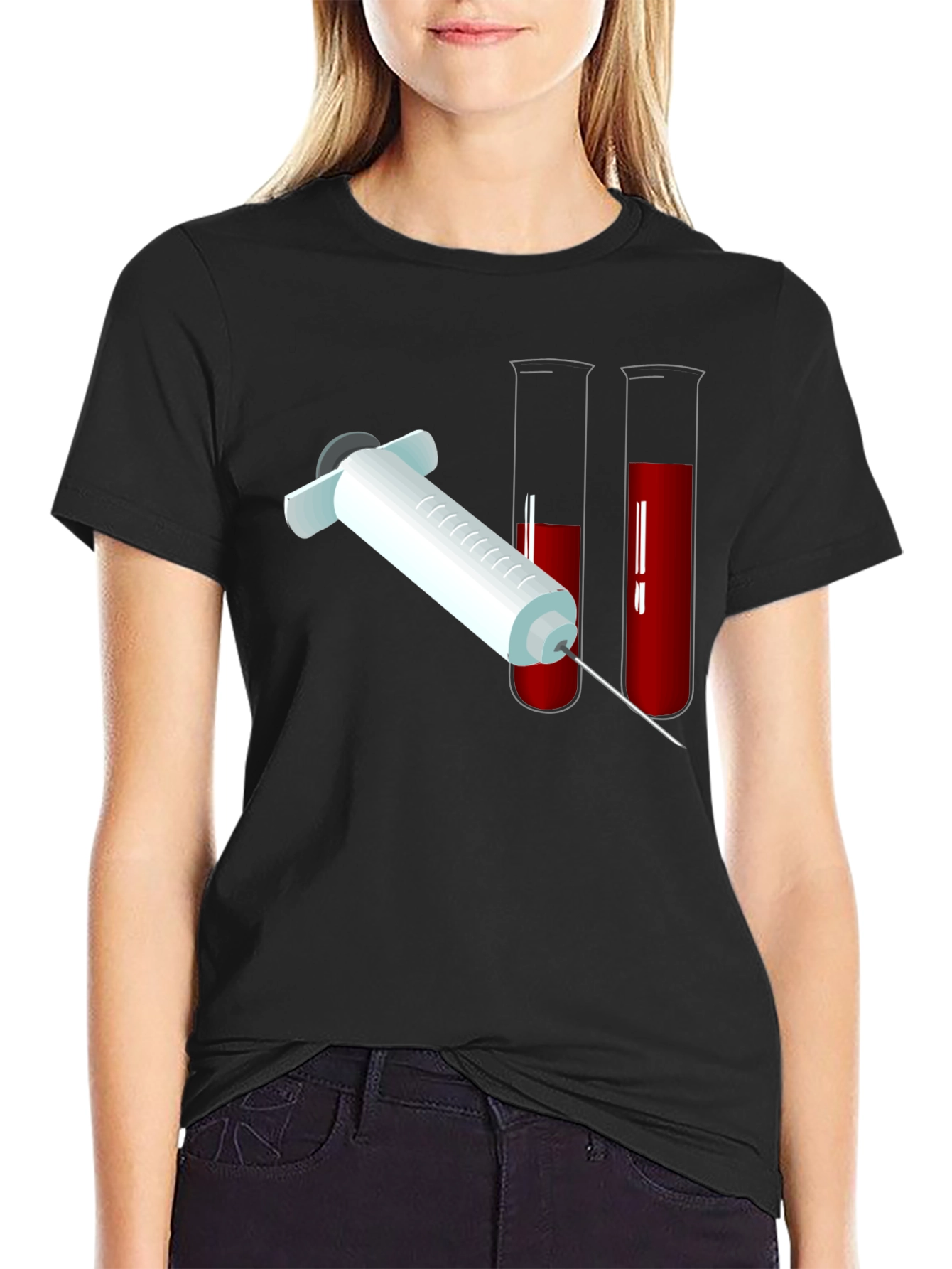 Blood Draw Graphic T-Shirt - Black Cotton Tee