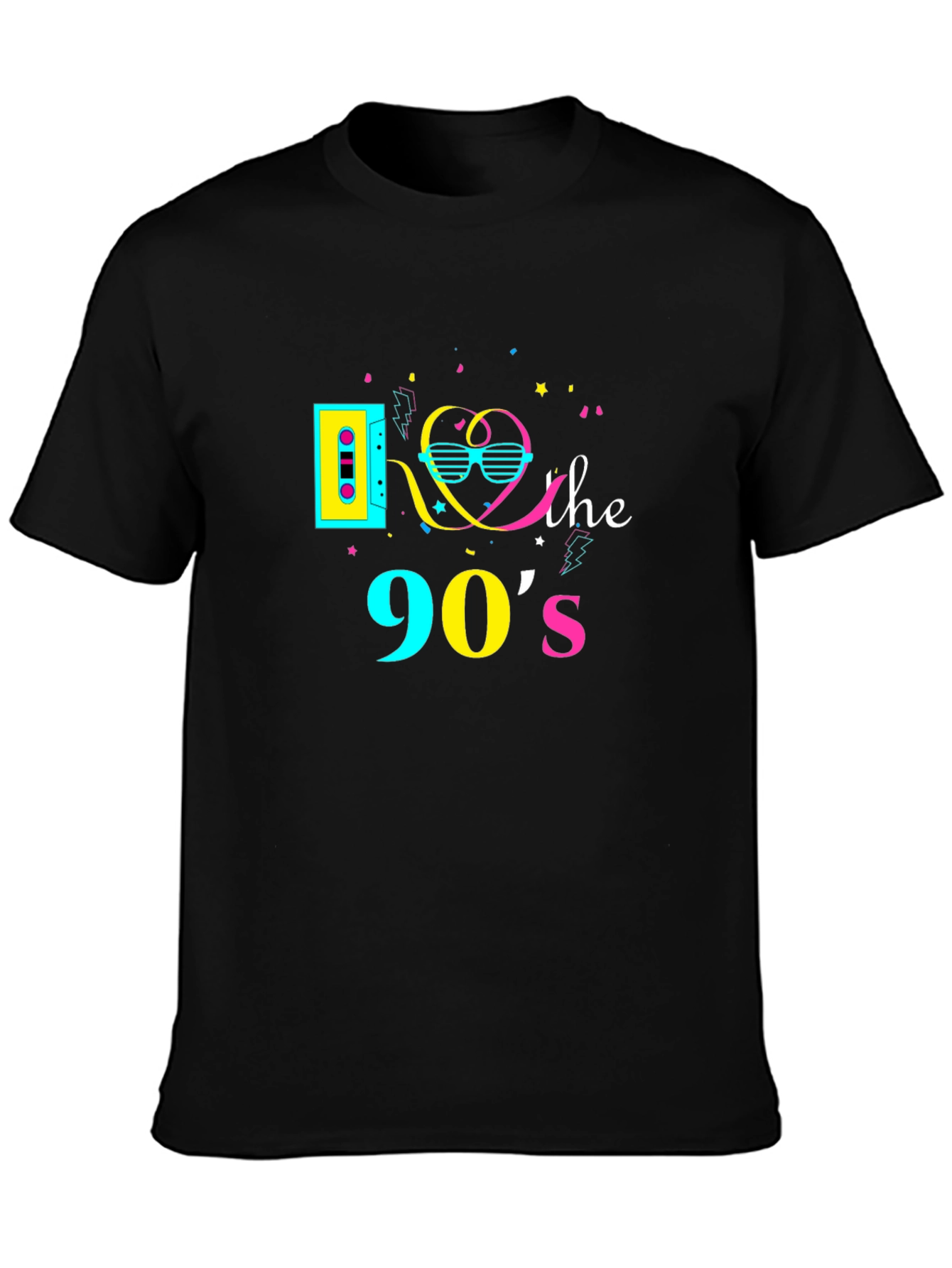 Retro 90s Graphic T-Shirt - Black