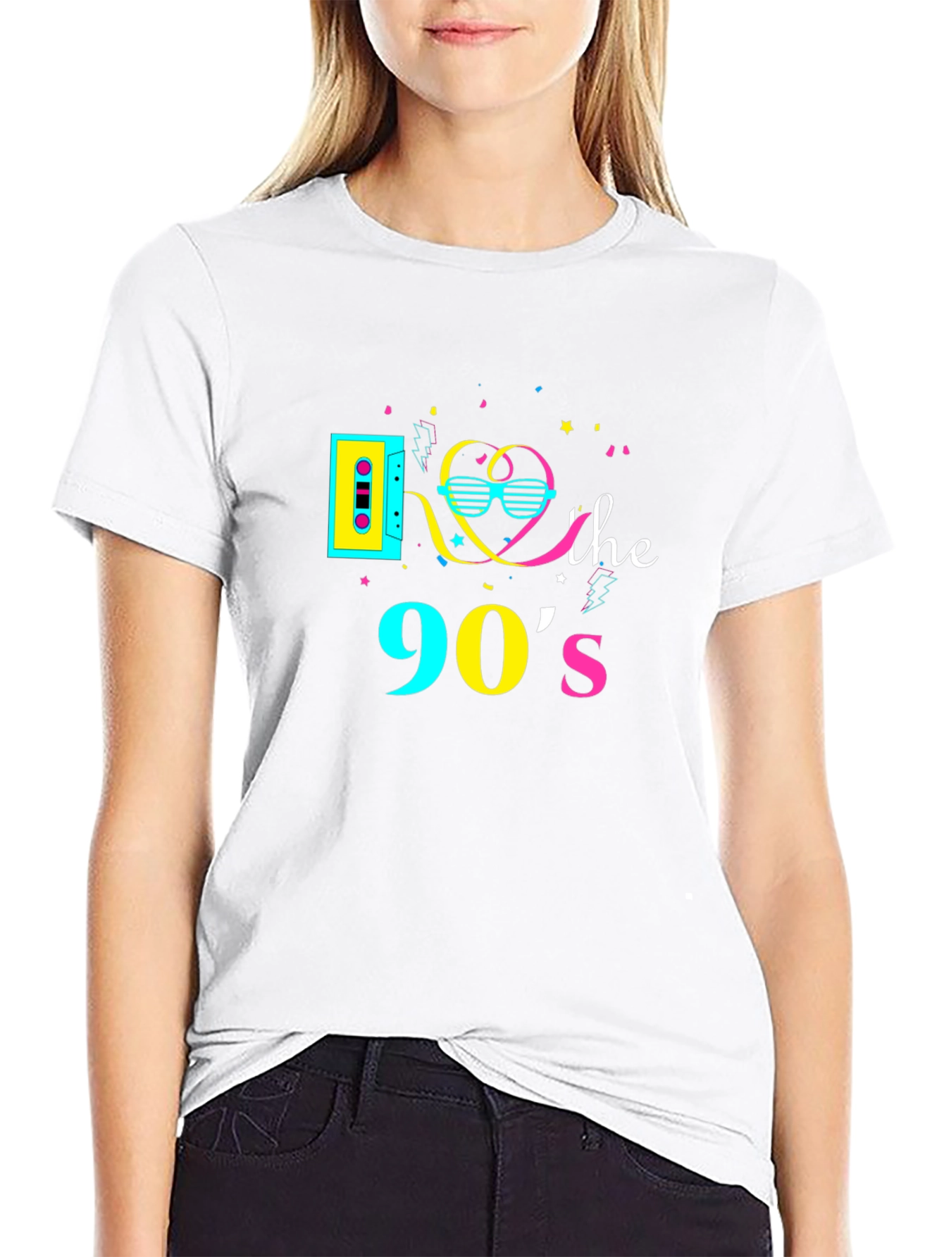 Retro 90s Graphic T-Shirt - Black