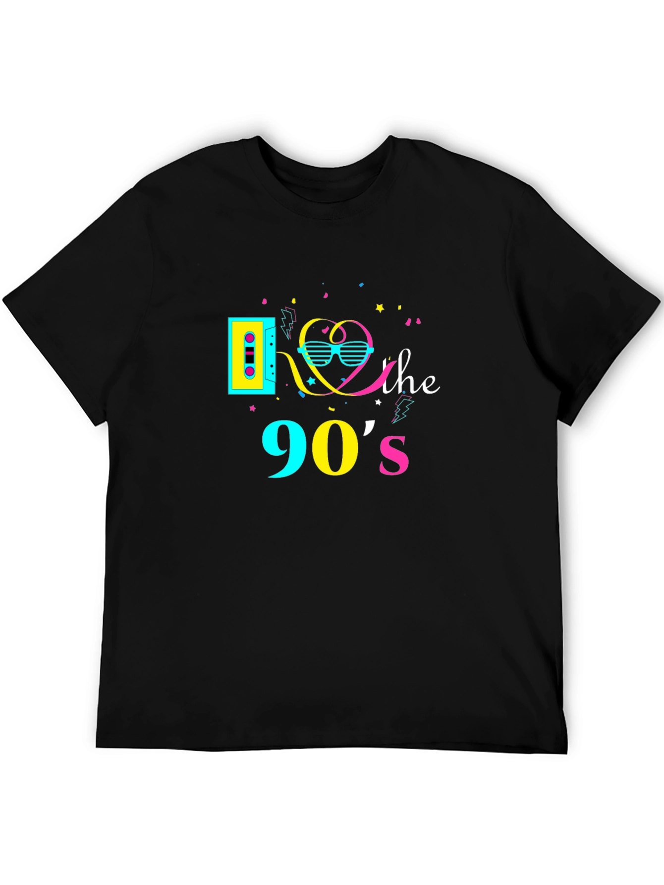 Retro 90s Graphic T-Shirt - Black