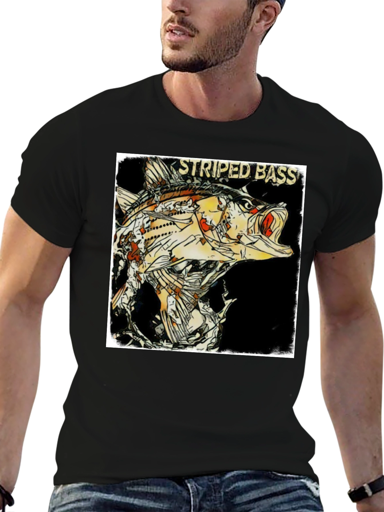 Striped Bass Graphic Print T-Shirt - Anglers Choice