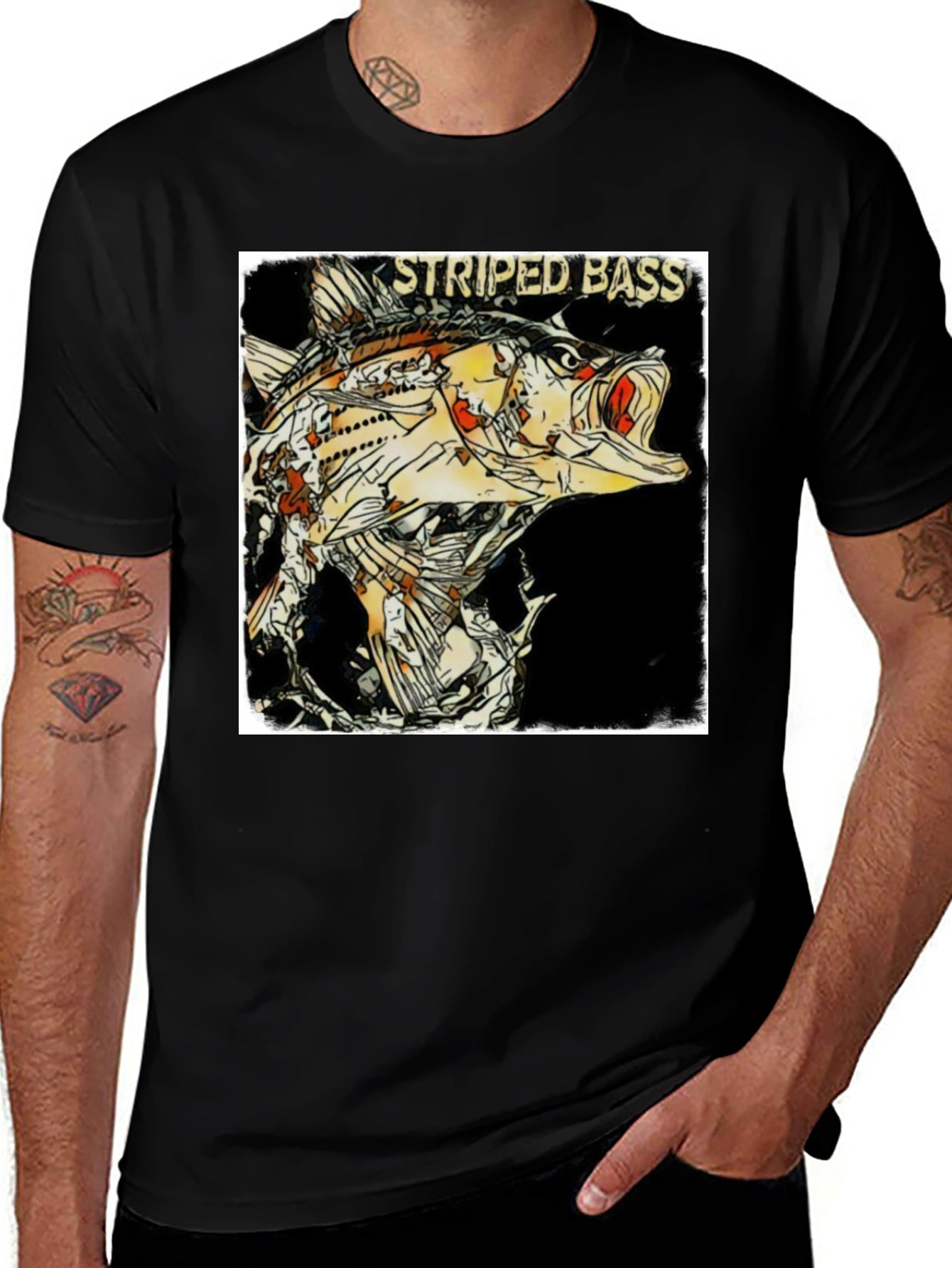 Striped Bass Graphic Print T-Shirt - Anglers Choice