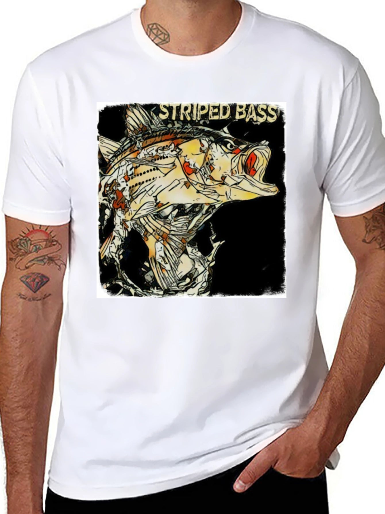Striped Bass Graphic Print T-Shirt - Anglers Choice