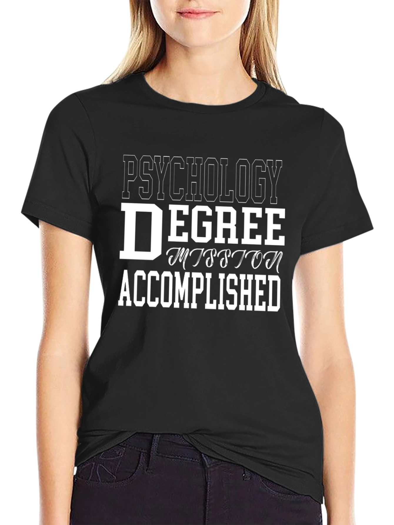 Psychology Degree Accomplished Black T-Shirt