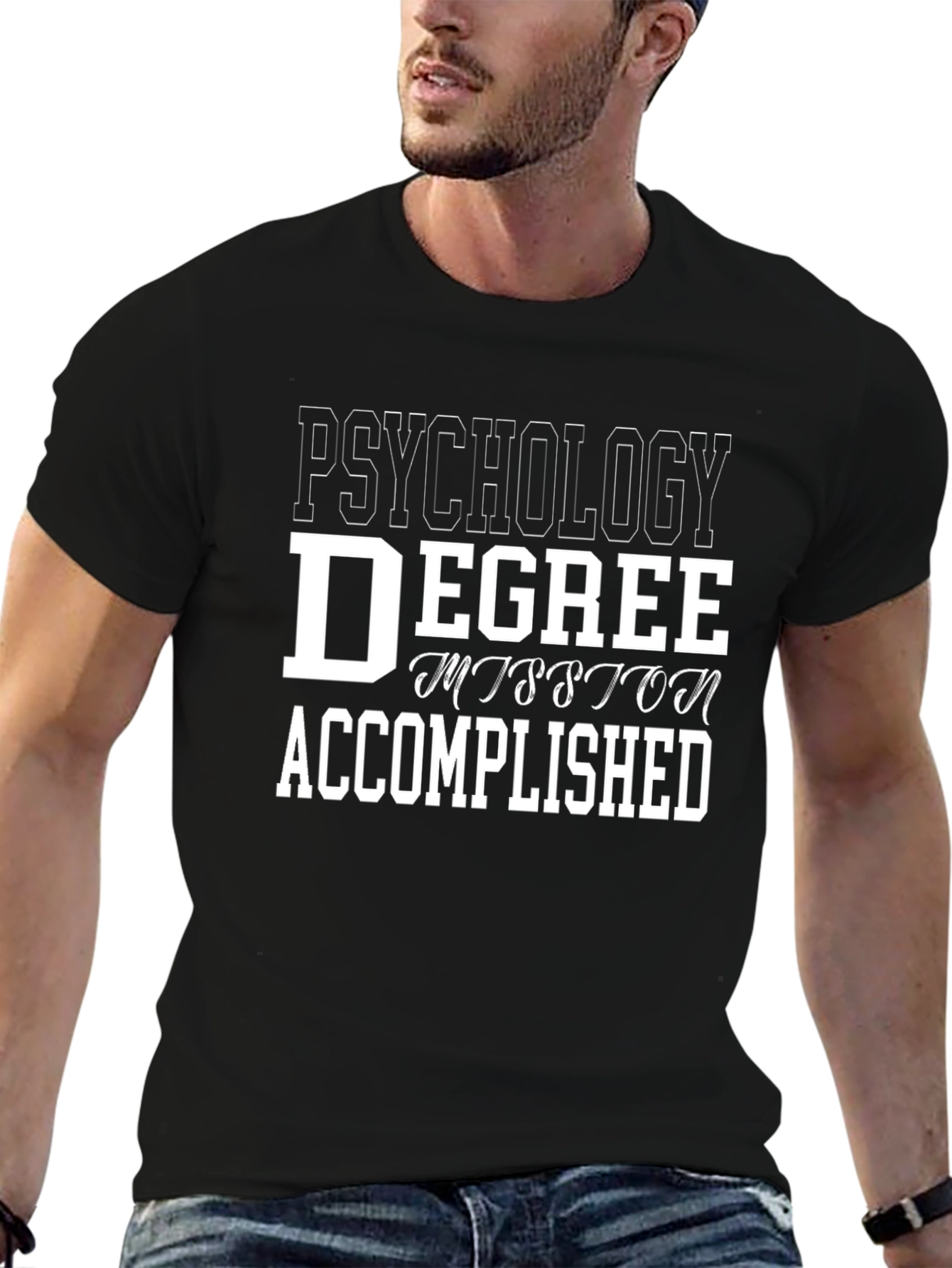 Psychology Degree Accomplished Black T-Shirt