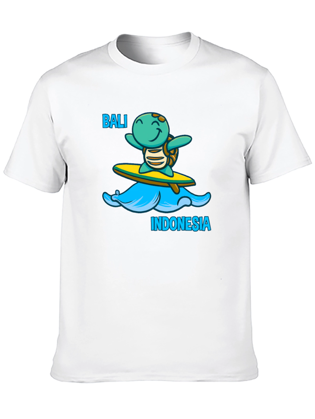 Bali Indonesia Turtle Surfboard Black T-Shirt