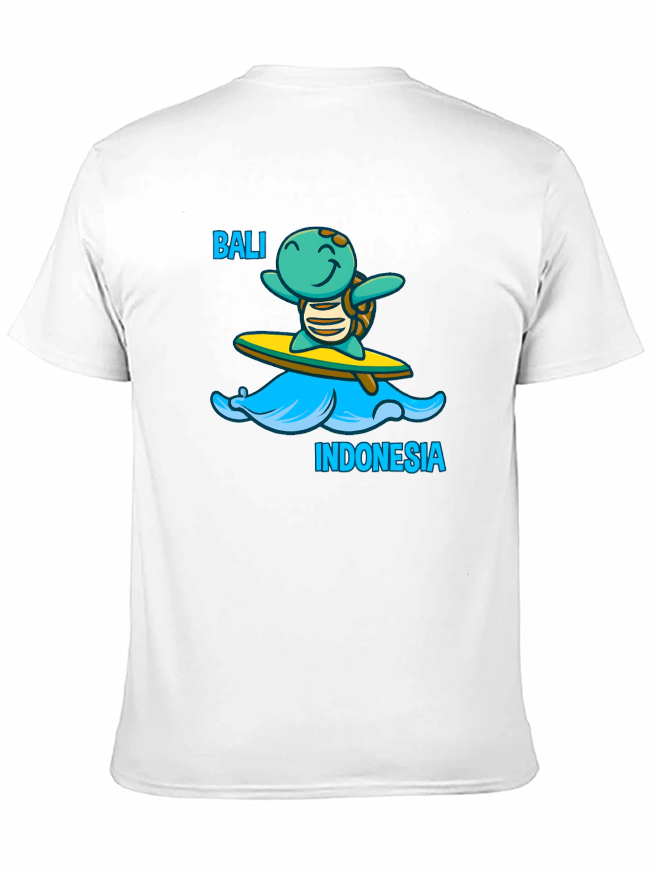 Bali Indonesia Turtle Surfboard Black T-Shirt