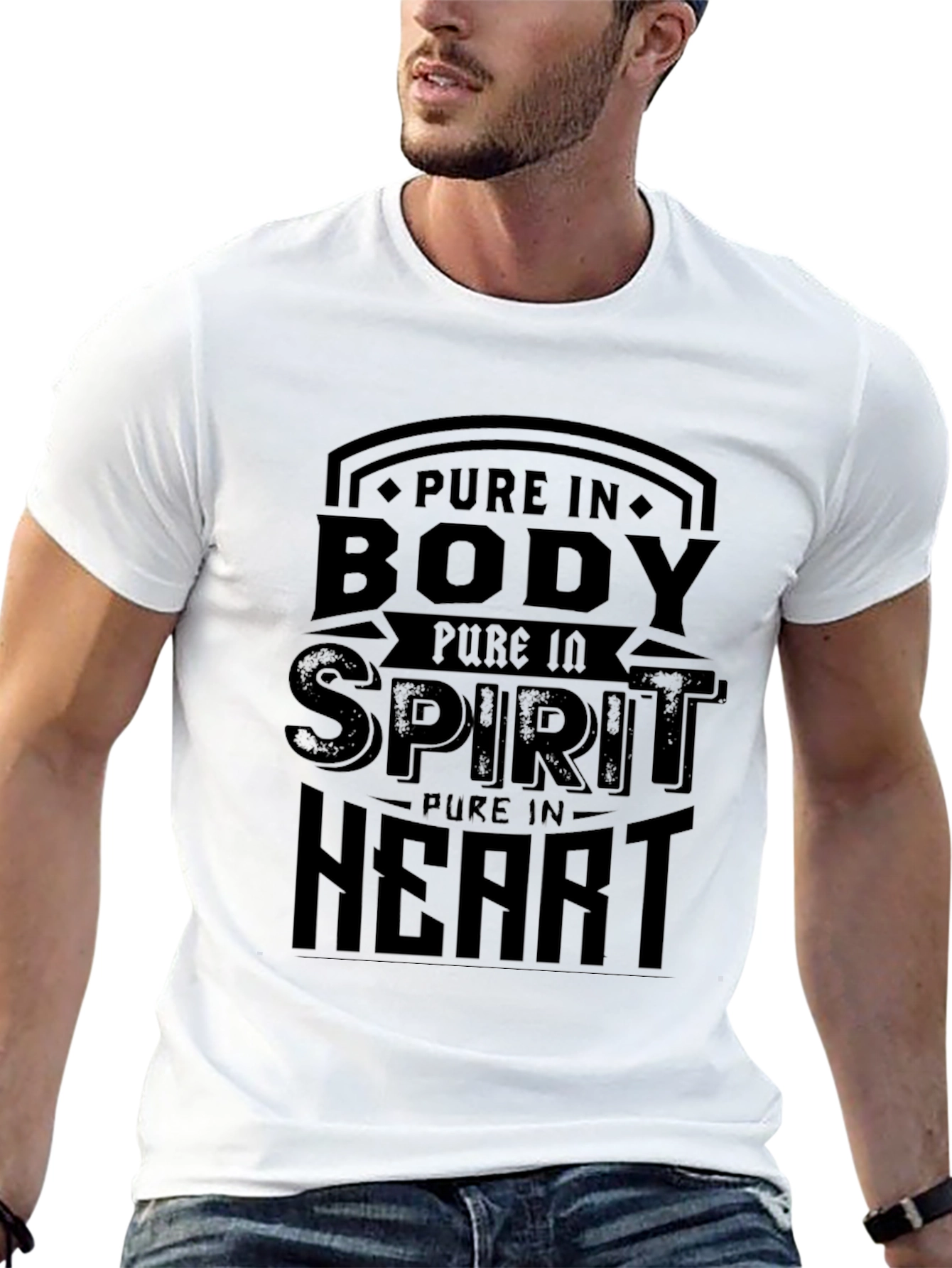 Pure in Body Spirit Heart Graphic T-Shirt