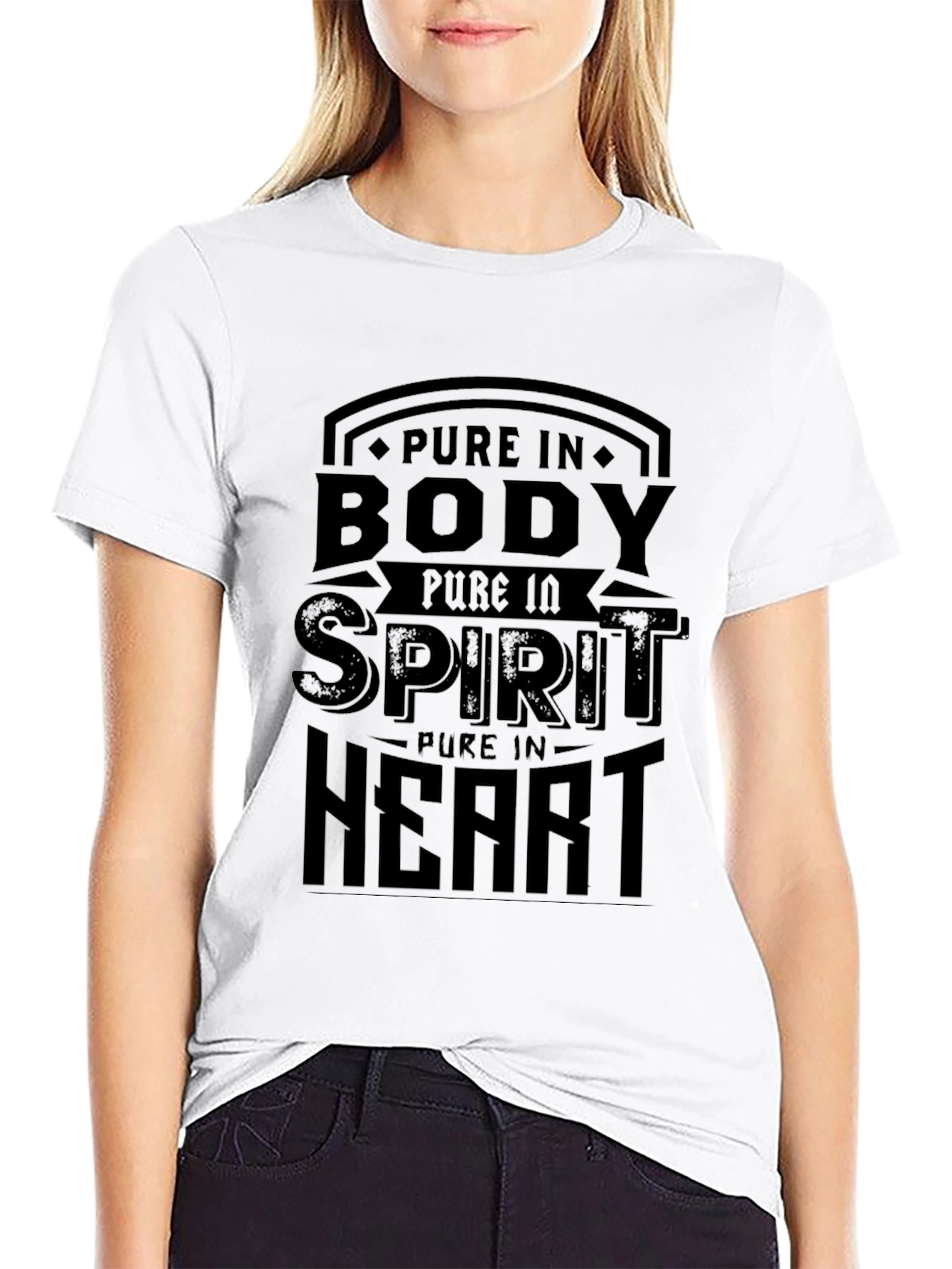 Pure in Body Spirit Heart Graphic T-Shirt