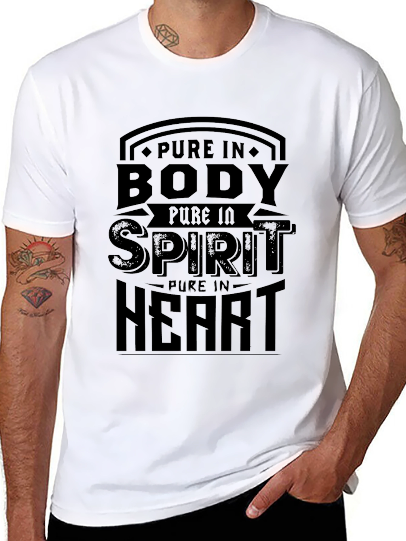 Pure in Body Spirit Heart Graphic T-Shirt