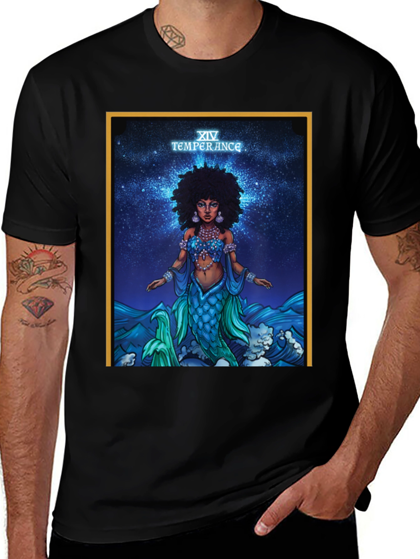 Temperance Tarot Card Mermaid T-Shirt