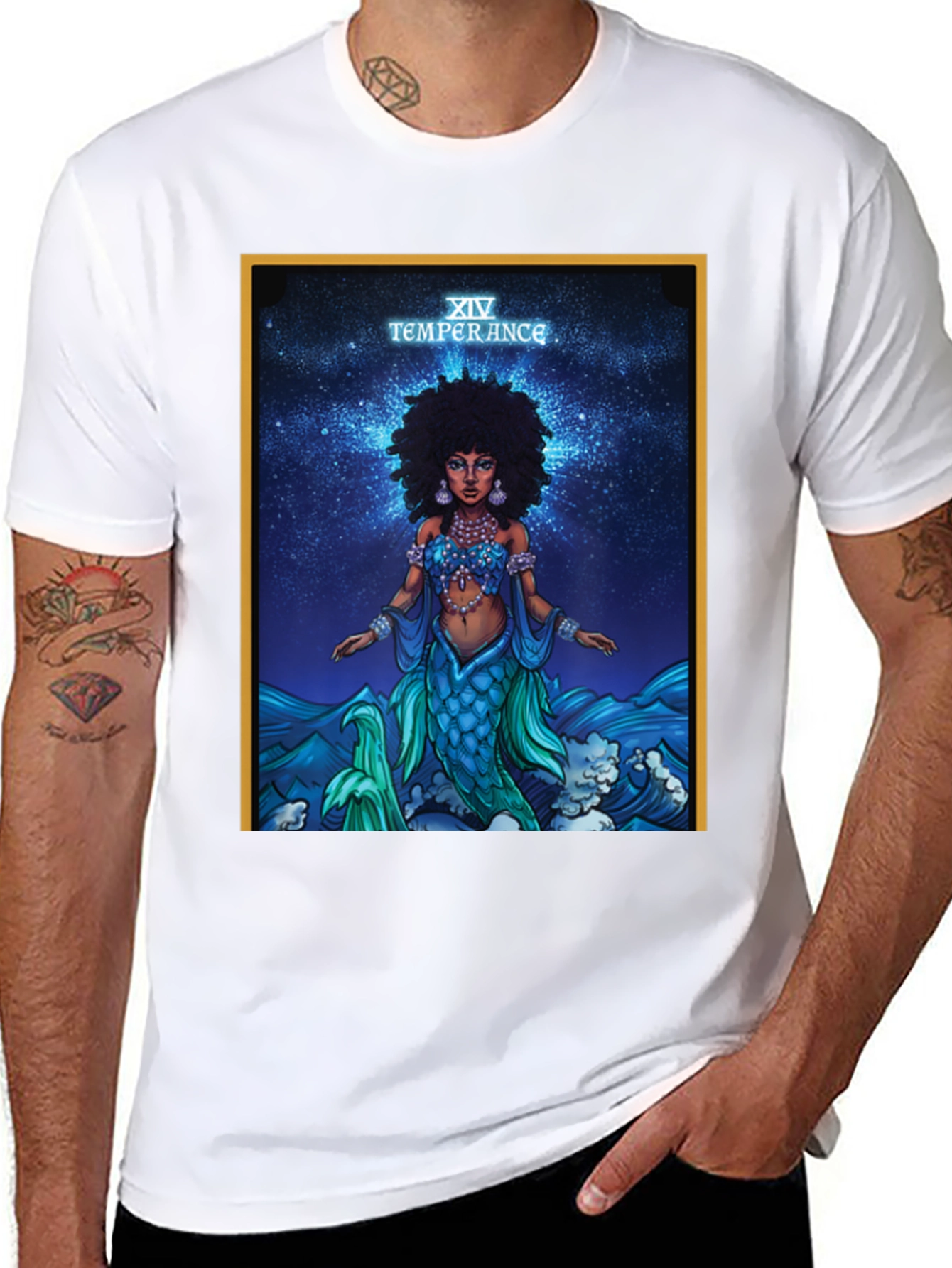 Temperance Tarot Card Mermaid T-Shirt