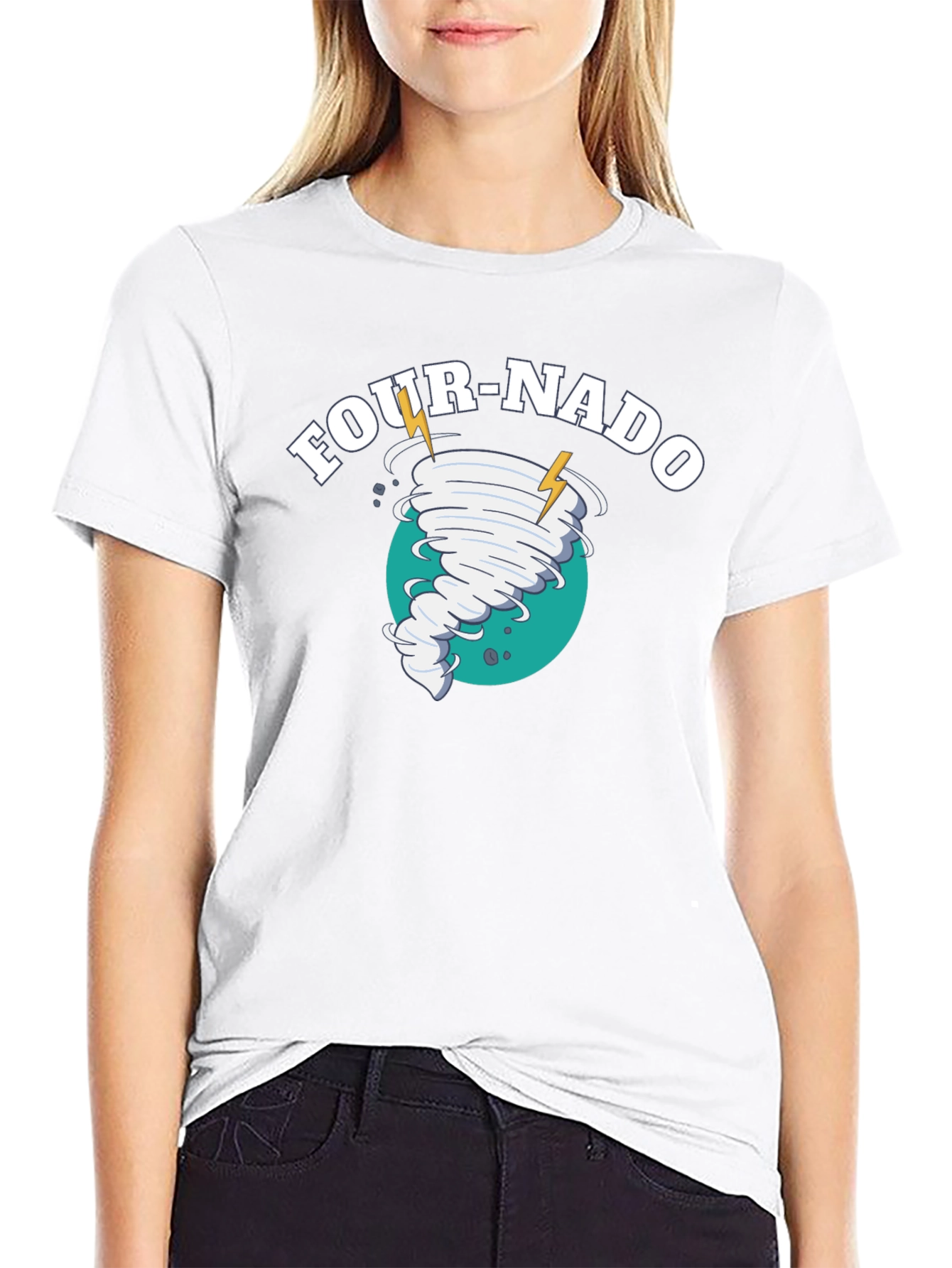 Four-Nado Black Graphic T-Shirt