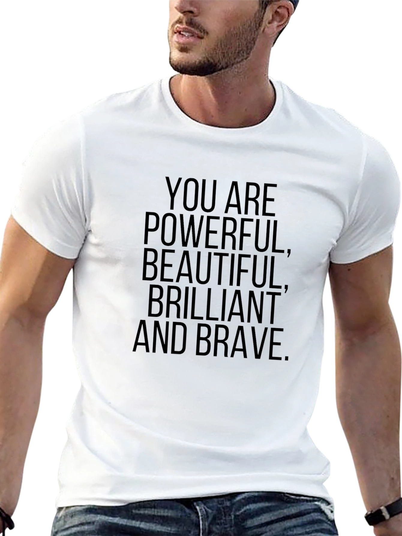 Powerful Beautiful Brilliant and Brave Black T-Shirt