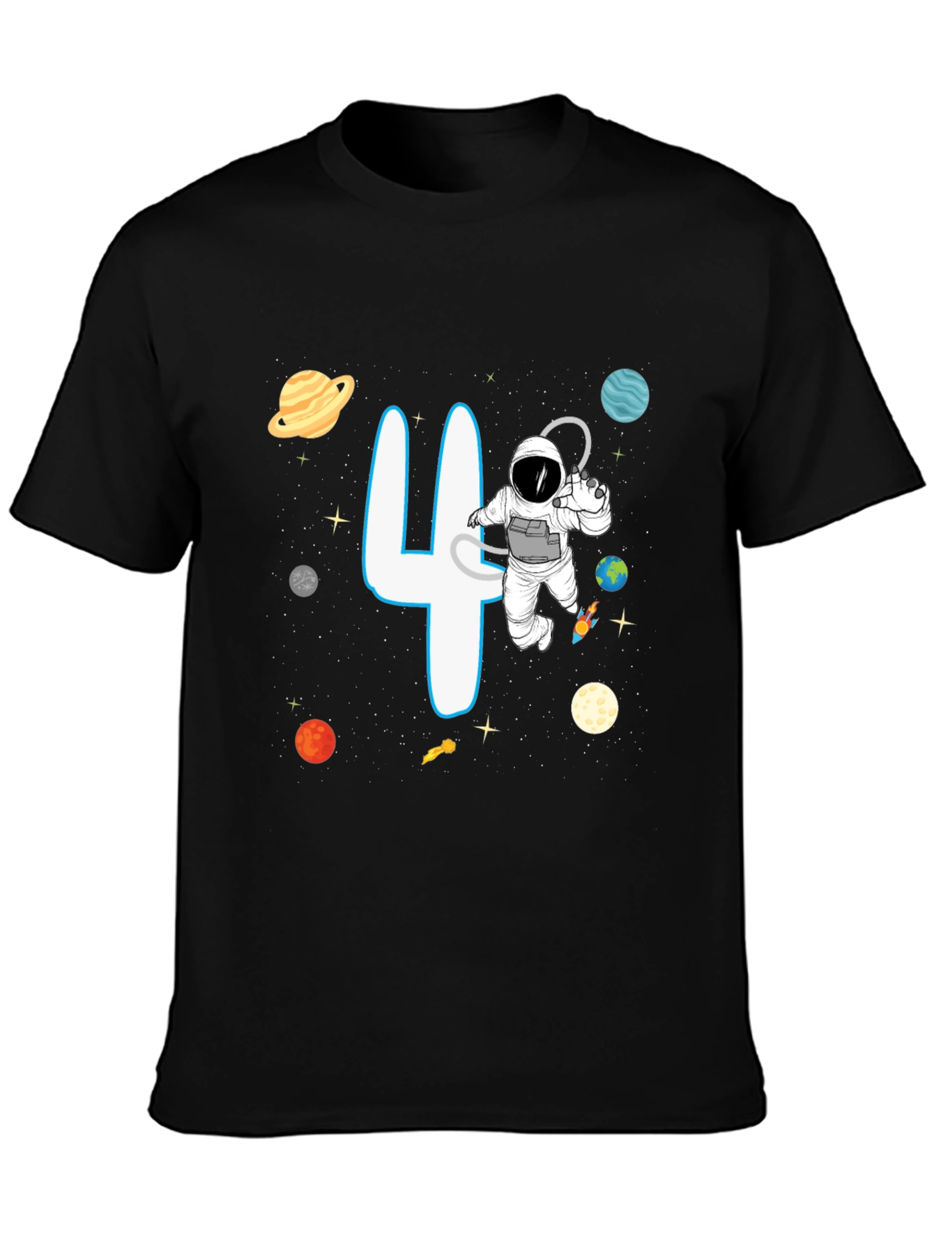 Cosmic 4th Birthday Astronaut T-Shirt