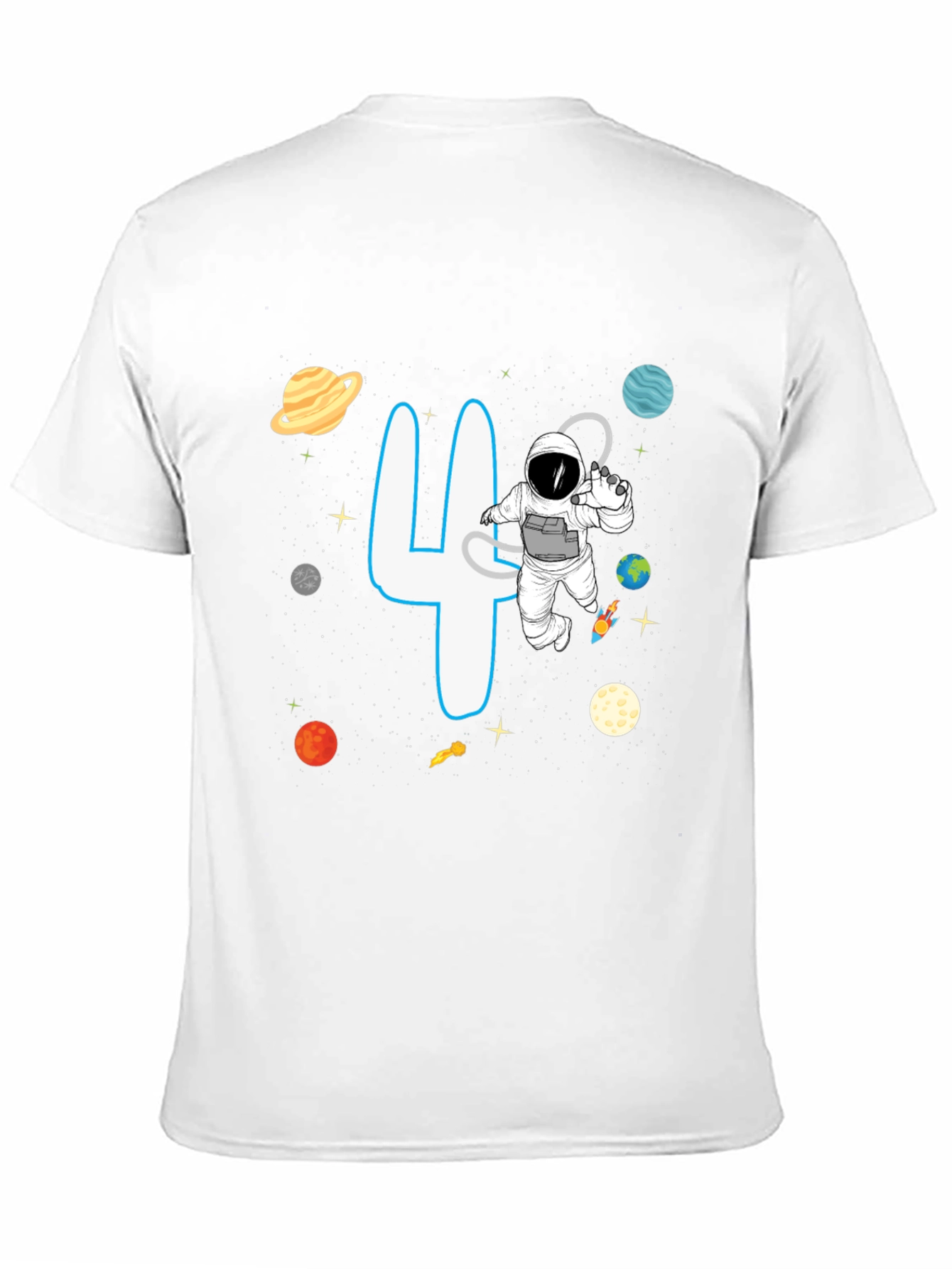 Cosmic 4th Birthday Astronaut T-Shirt