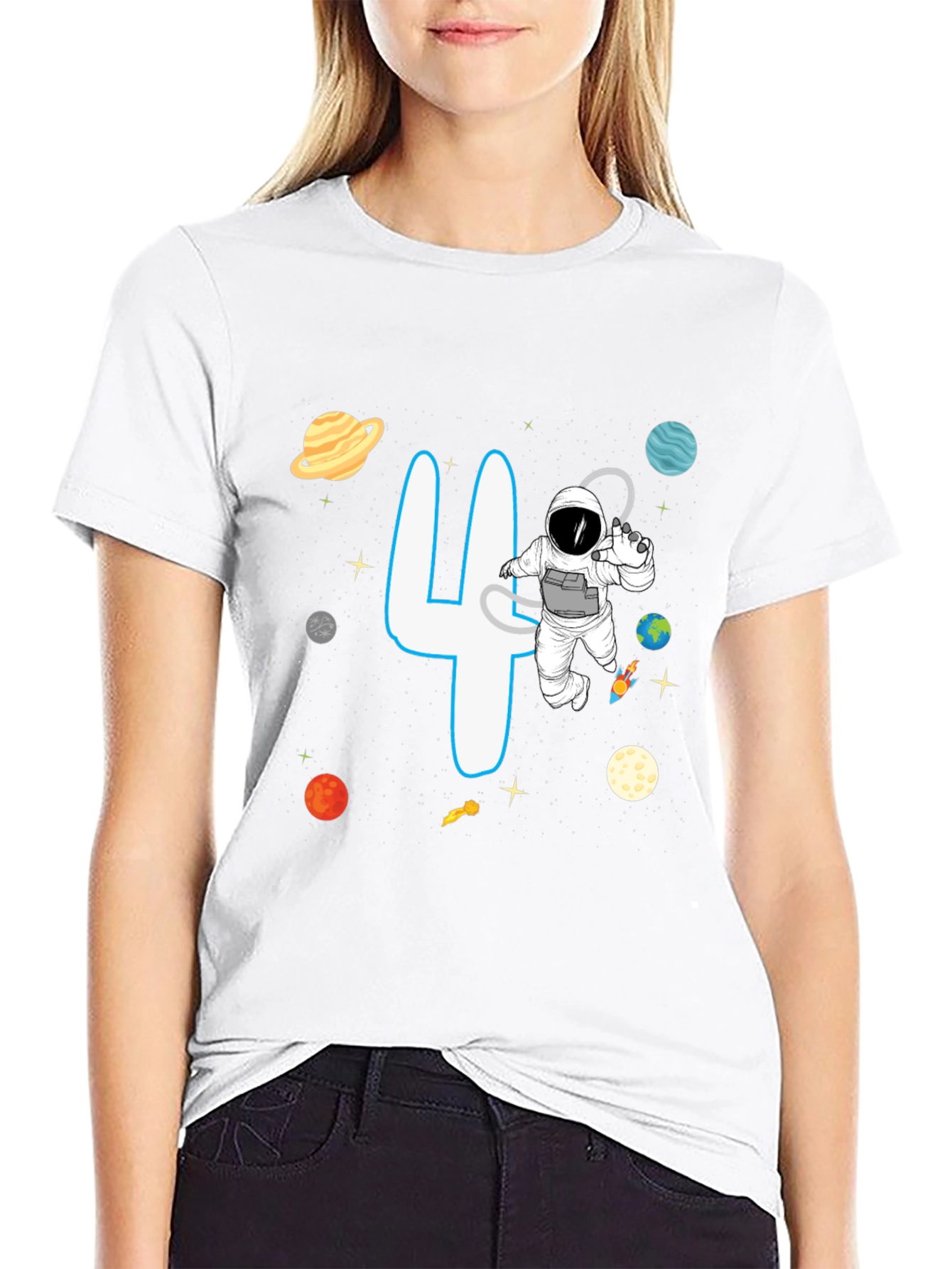 Cosmic 4th Birthday Astronaut T-Shirt