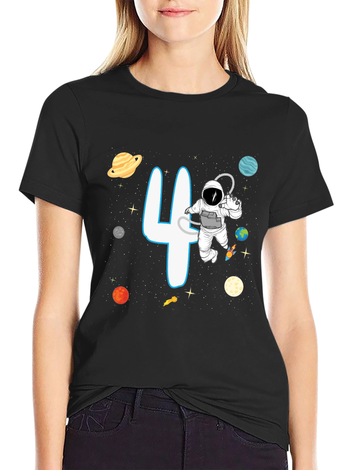 Cosmic 4th Birthday Astronaut T-Shirt