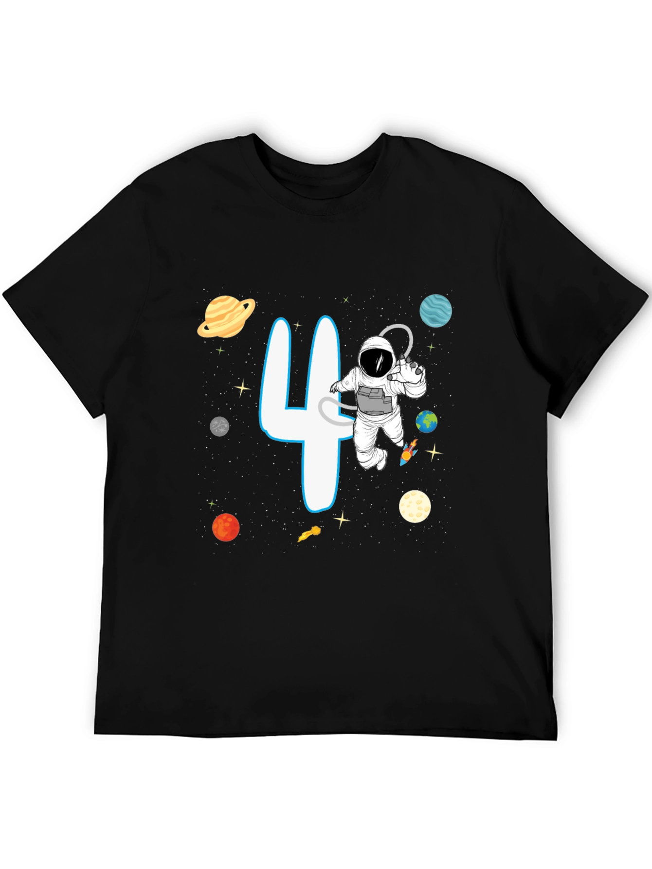 Cosmic 4th Birthday Astronaut T-Shirt
