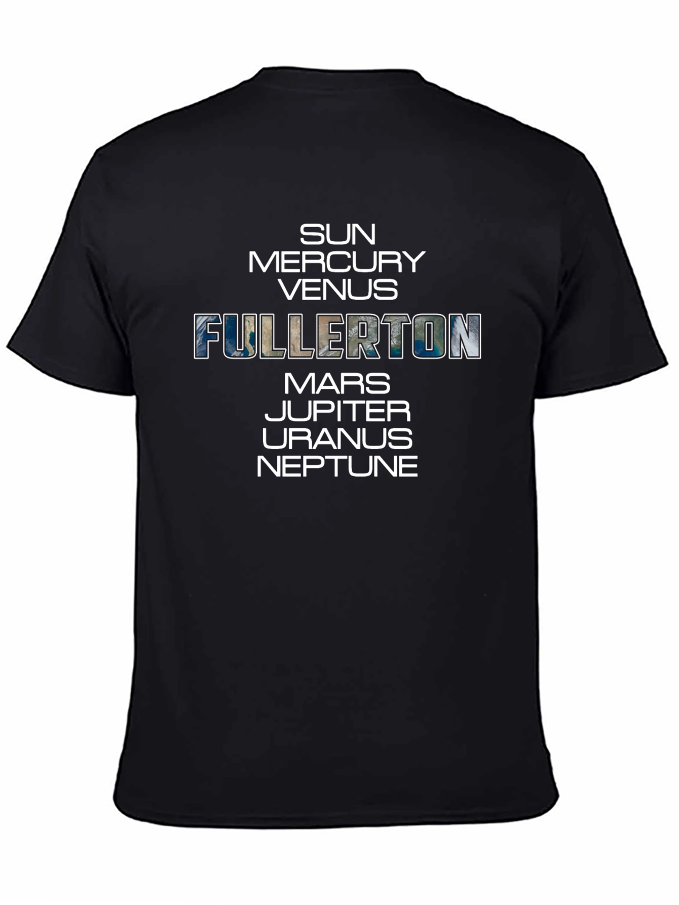 Fullerton Planets Black T-Shirt
