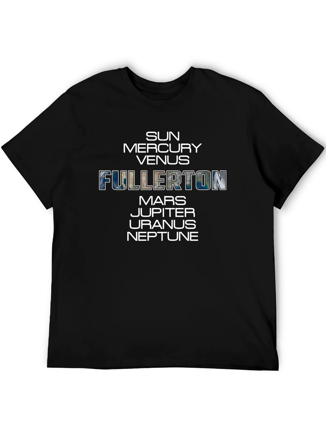 Fullerton Planets Black T-Shirt