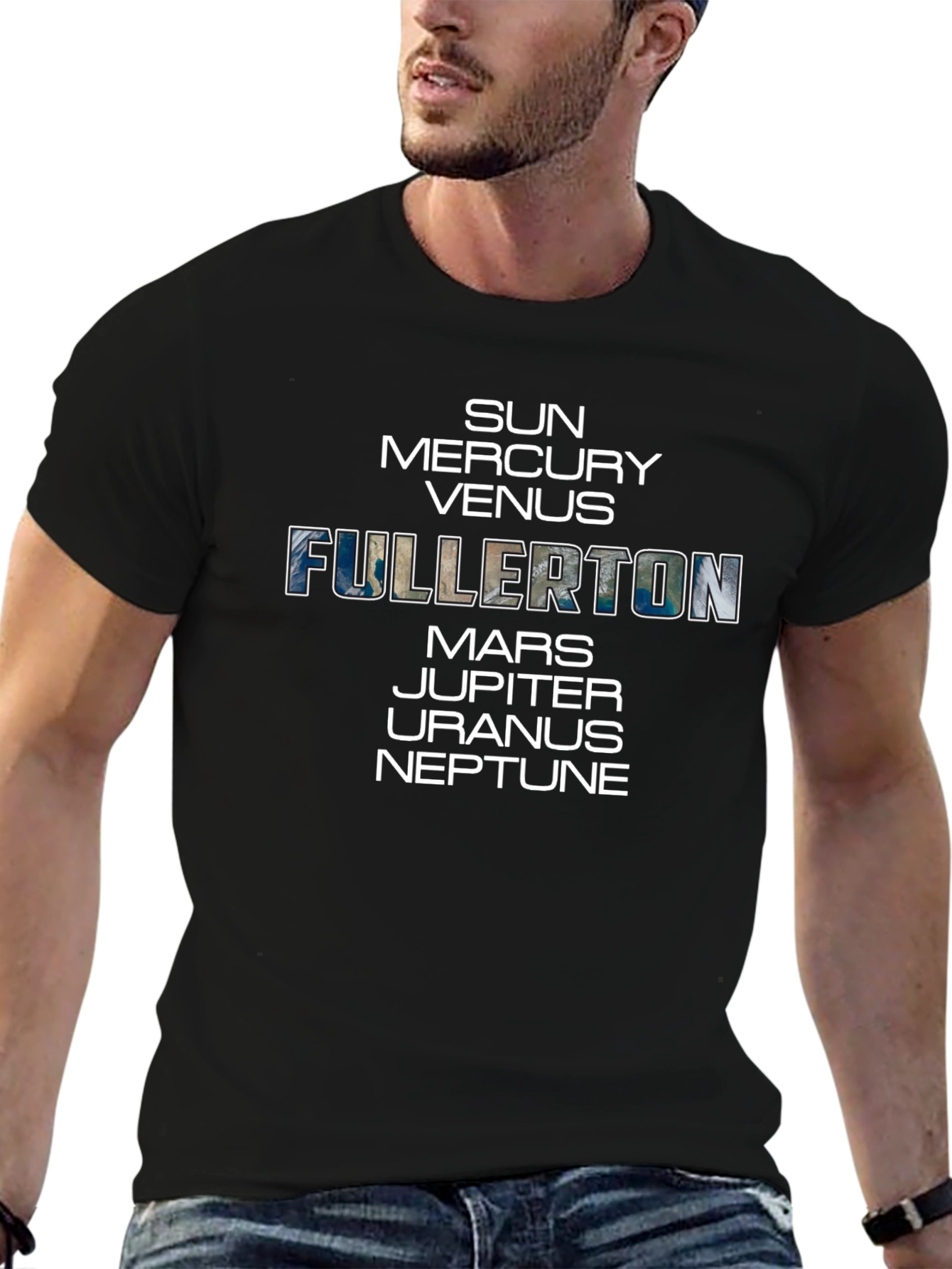 Fullerton Planets Black T-Shirt