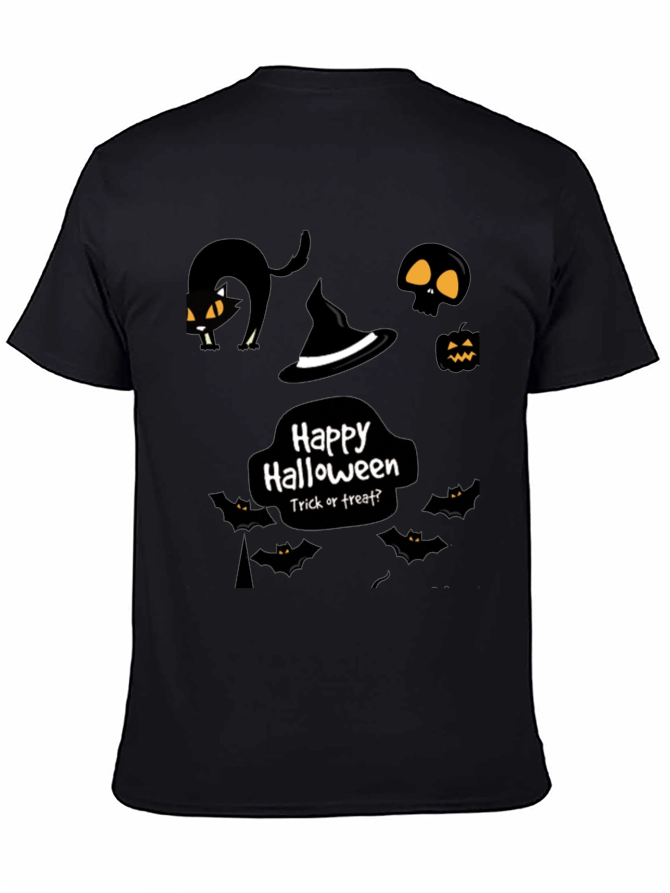 Happy Halloween Graphic Tee Black Shirt