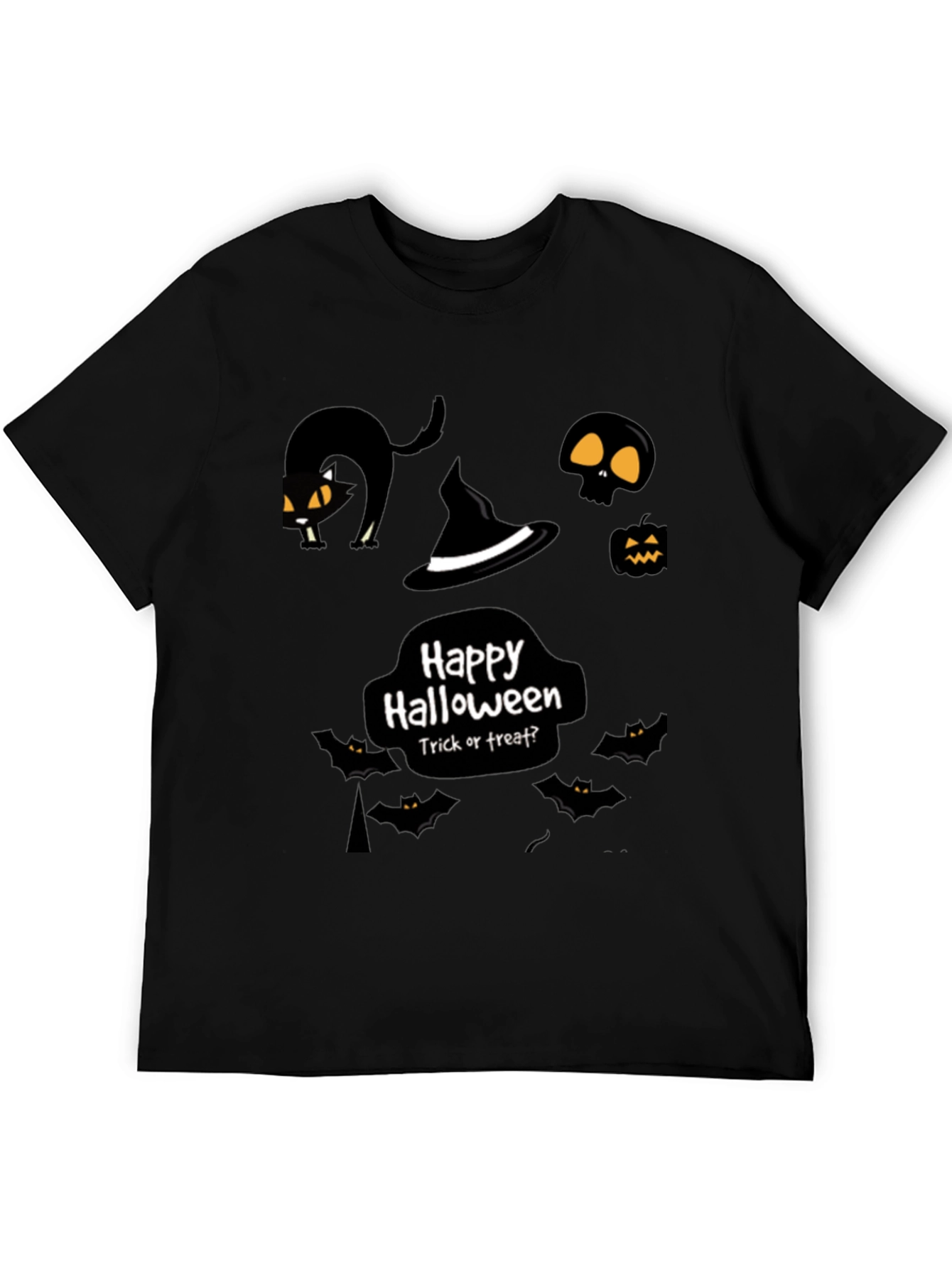 Happy Halloween Graphic Tee Black Shirt