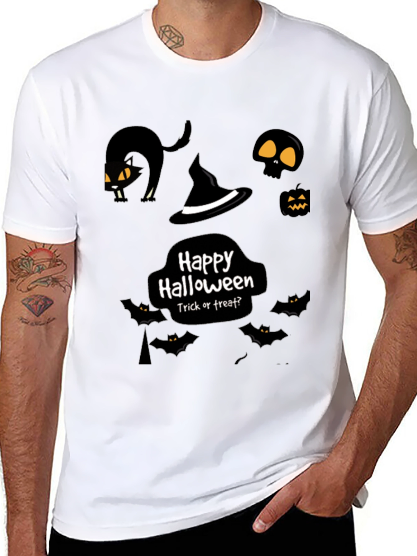 Happy Halloween Graphic Tee Black Shirt