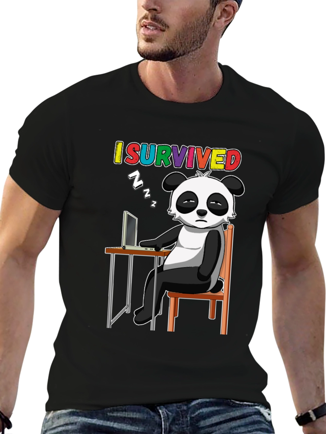 I Survived Panda T-Shirt - Funny Novelty Tee