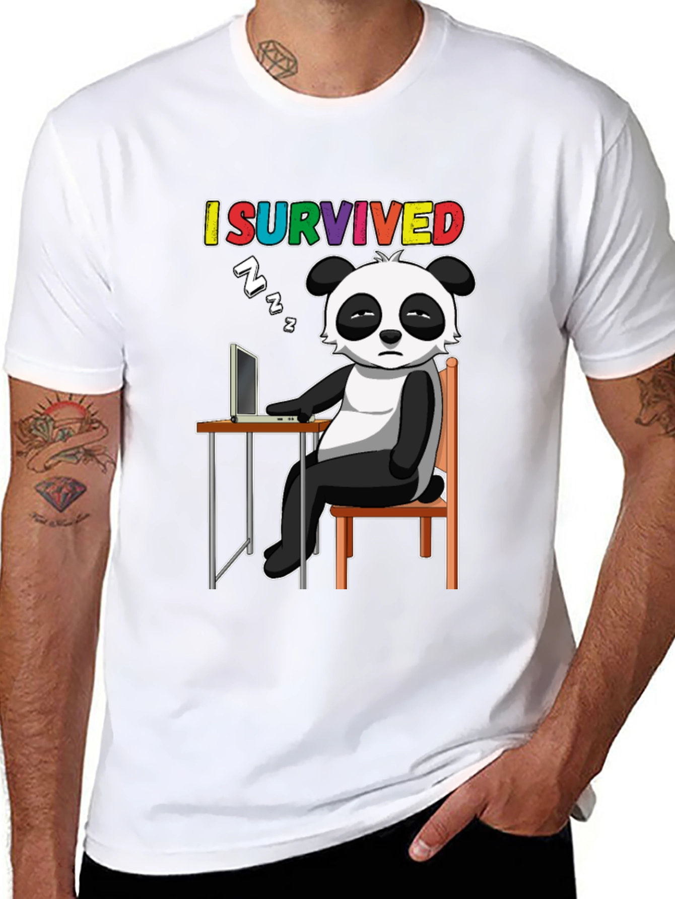 I Survived Panda T-Shirt - Funny Novelty Tee