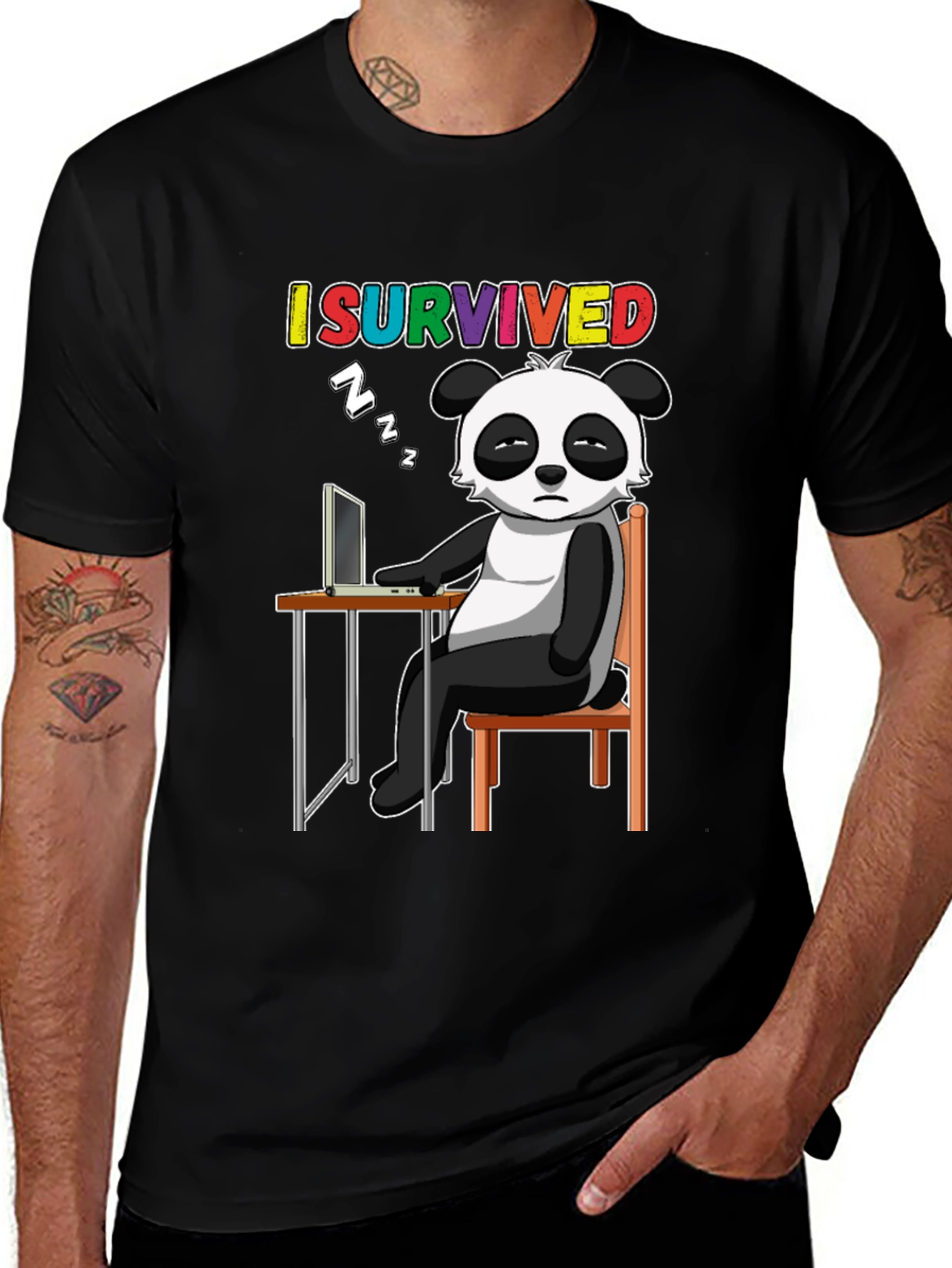 I Survived Panda T-Shirt - Funny Novelty Tee