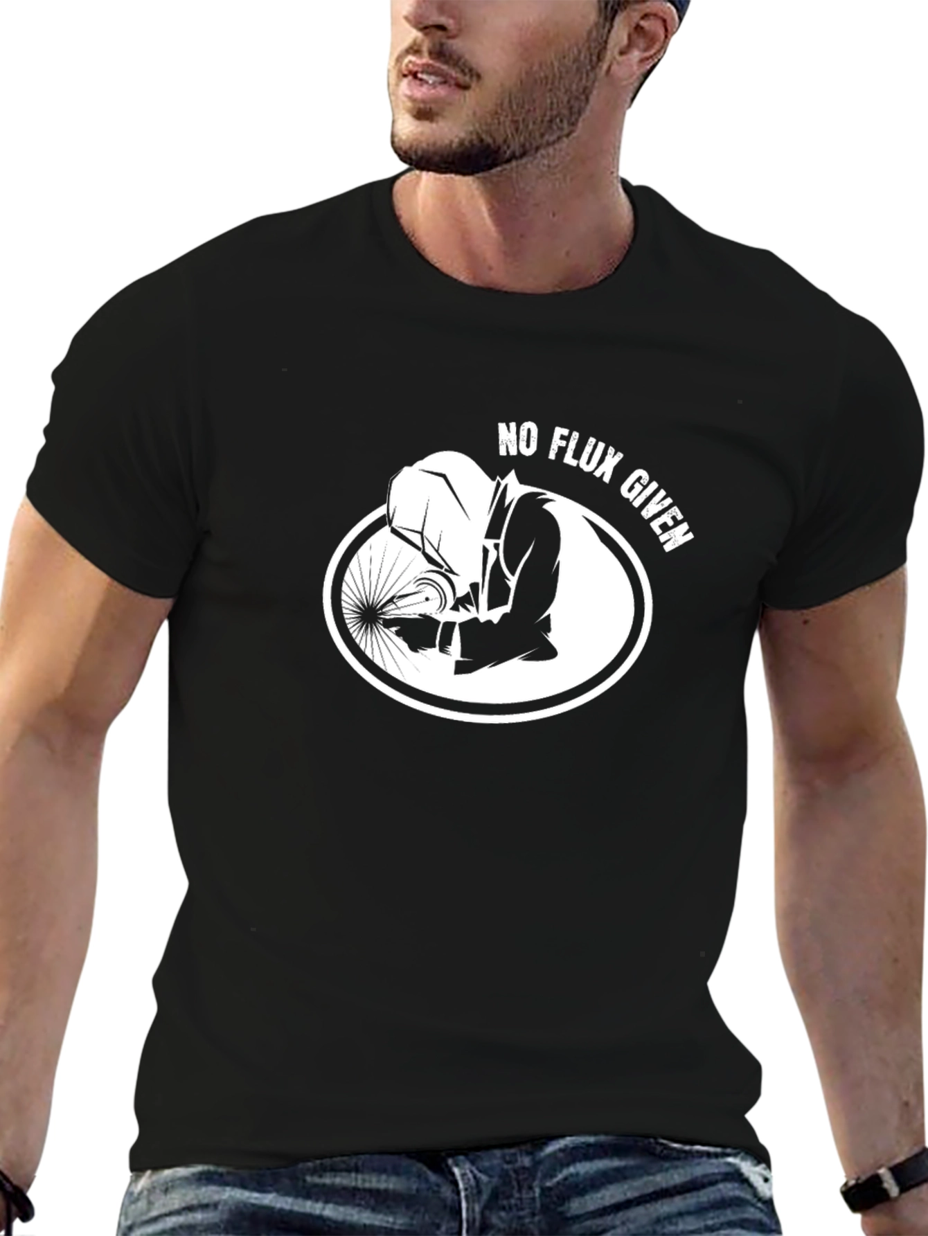 No Flux Given Welder Graphic Tee - Black