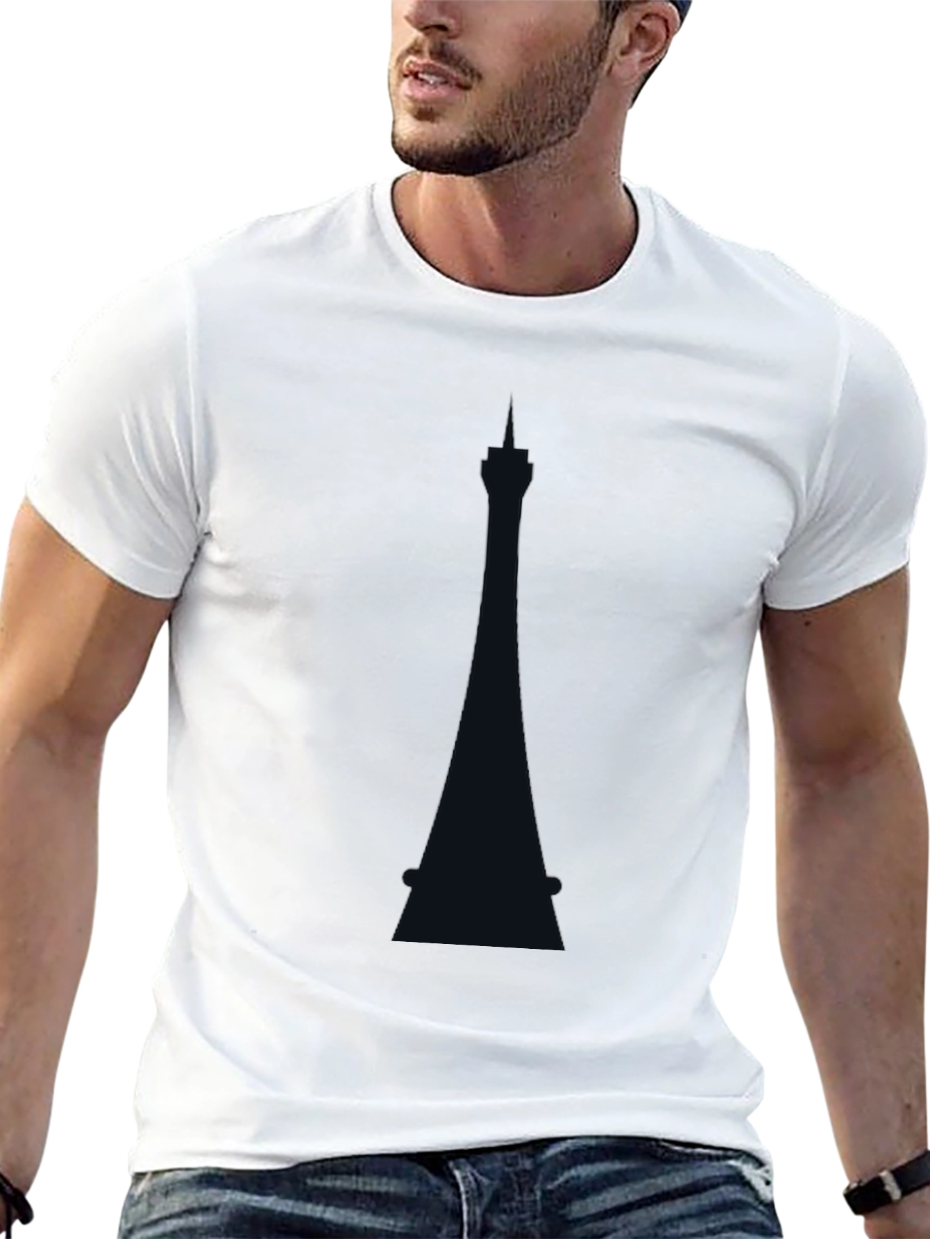 Modern Tower Graphic Tee - Black