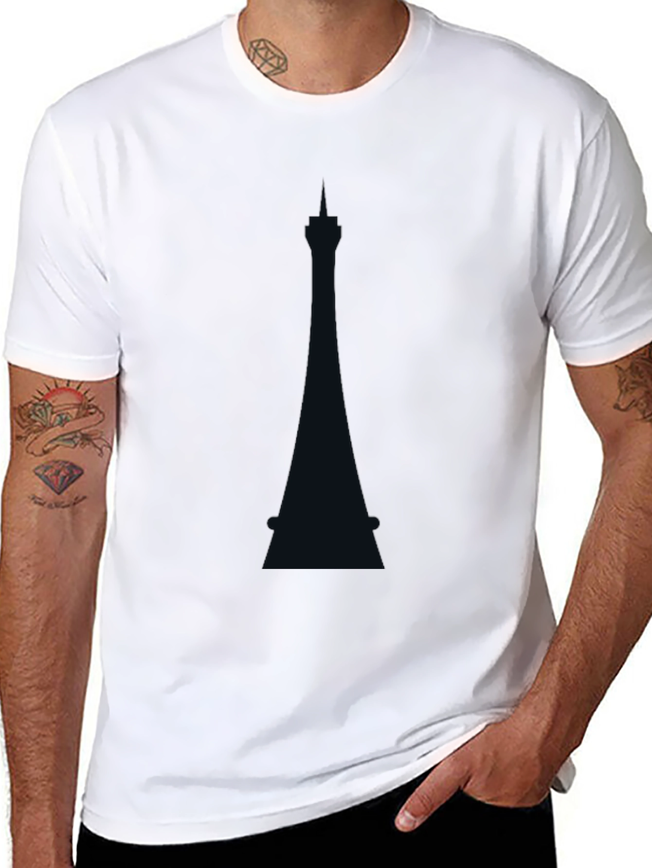 Modern Tower Graphic Tee - Black