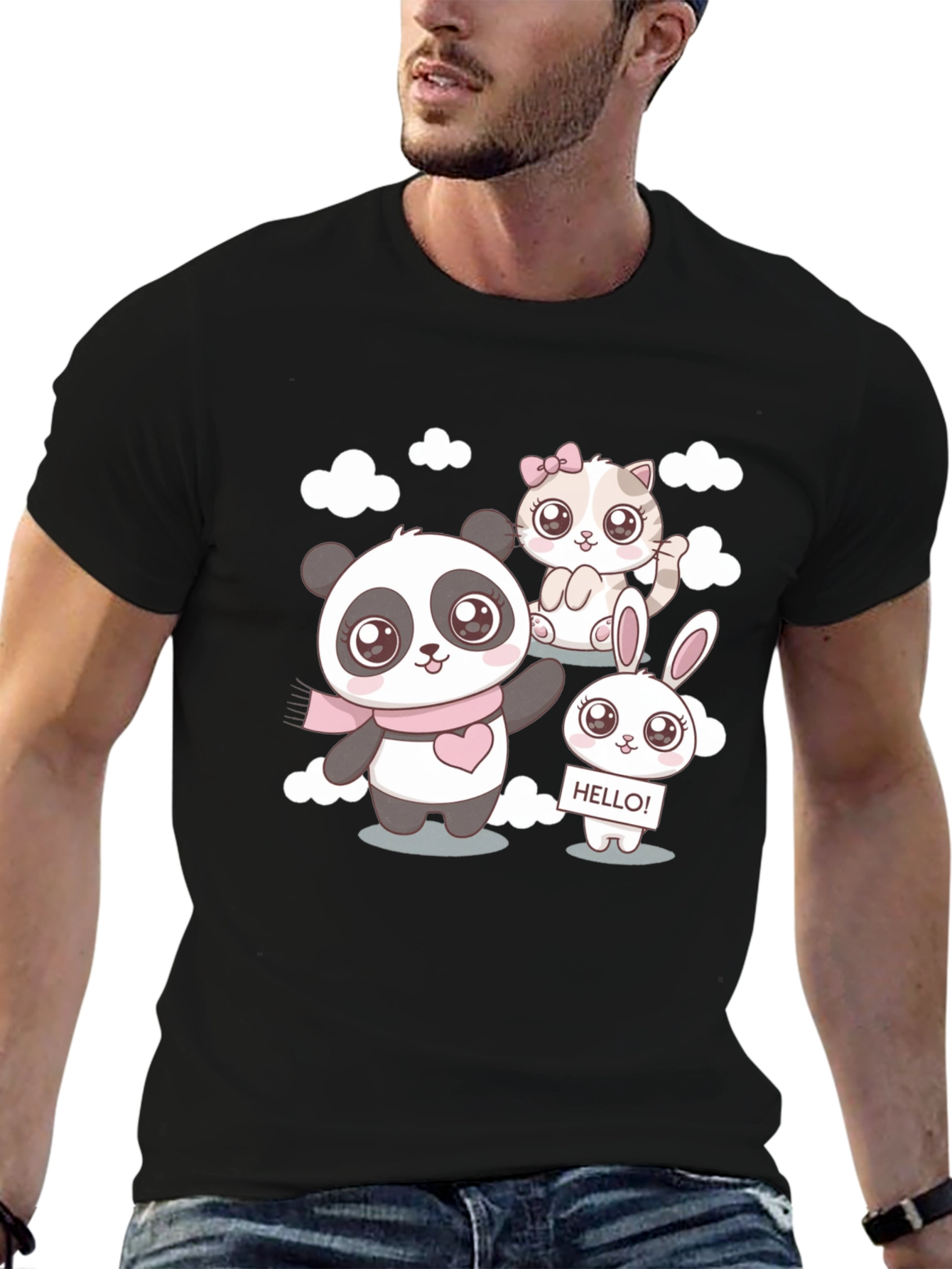 Cute Cartoon Animal Print T-Shirt